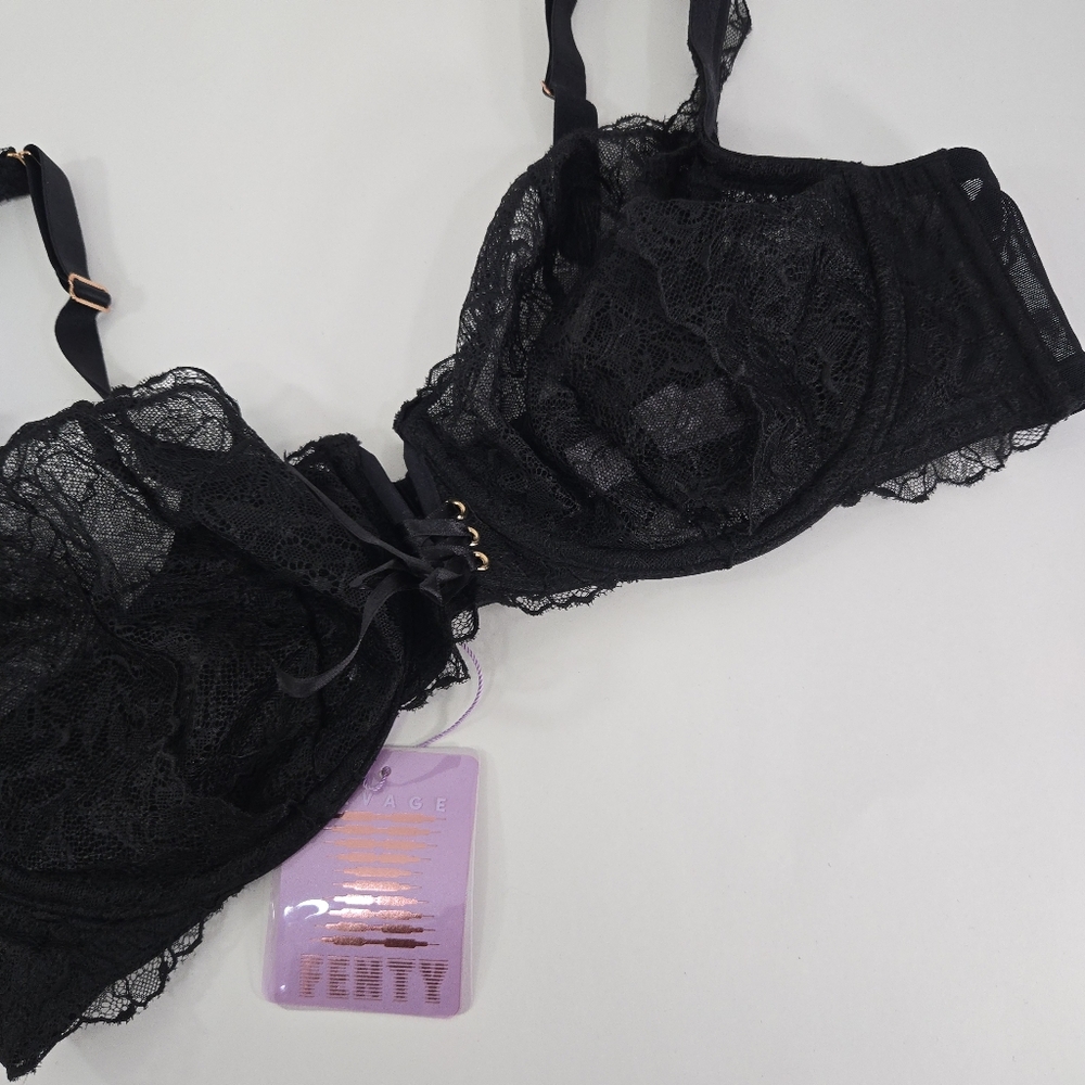 NWT Savage Fenty black lace bra - Picture 4 of 12